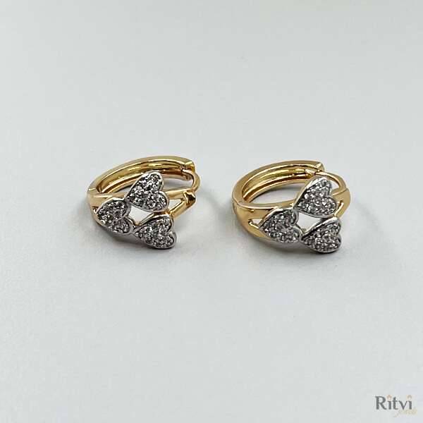 Ritvi Jewels 3 Heart earrings