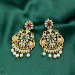 Ritvi Akshara Gold Zircon Earrings