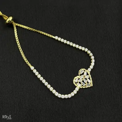 Ritvi Sarisha Gold Heart Bracelet