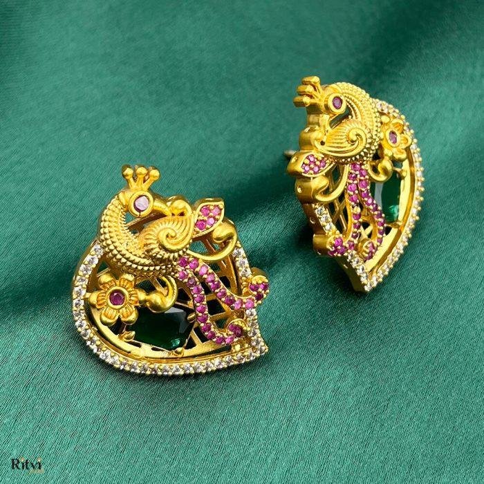 Ritvi Vidhi Designer Gold Studs 