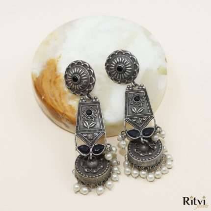 Ritvi Jasli Oxidised Earrings