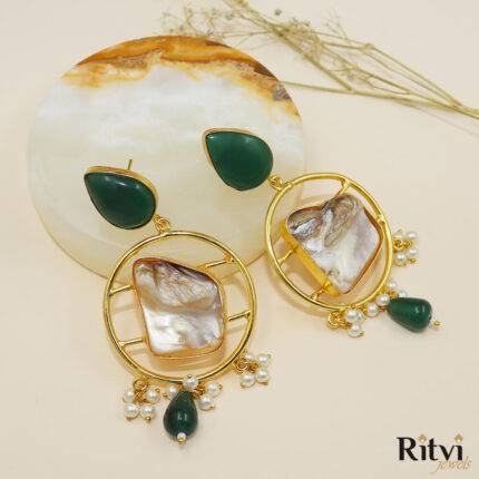Ritvi Fluid green earrings