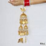 Ritvi Butterfly Gold Plated Heavy Bridal Layered Kalira