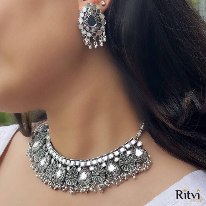 Ritvi Disha Oxidised Necklace Set