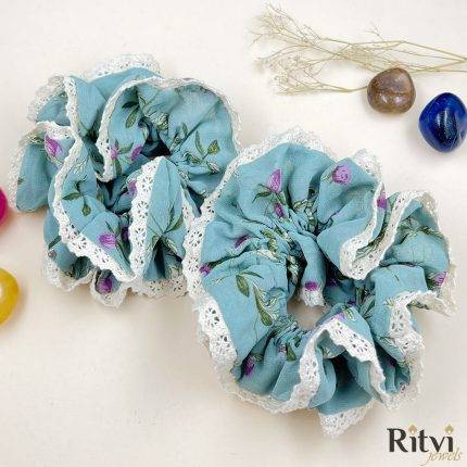 ritvi-luxury-lace-printed-scrunchies-green-combo