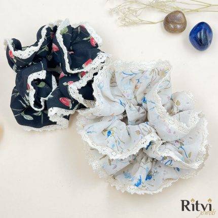 ritvi-luxury-lace-printed-scrunchies-set-of-2