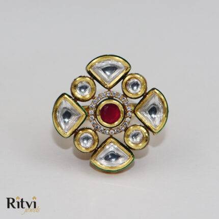 Ritvi Leela Kundan Ring (Ruby)