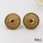 Ritvi Rangoli Antique Earrings (Ruby)