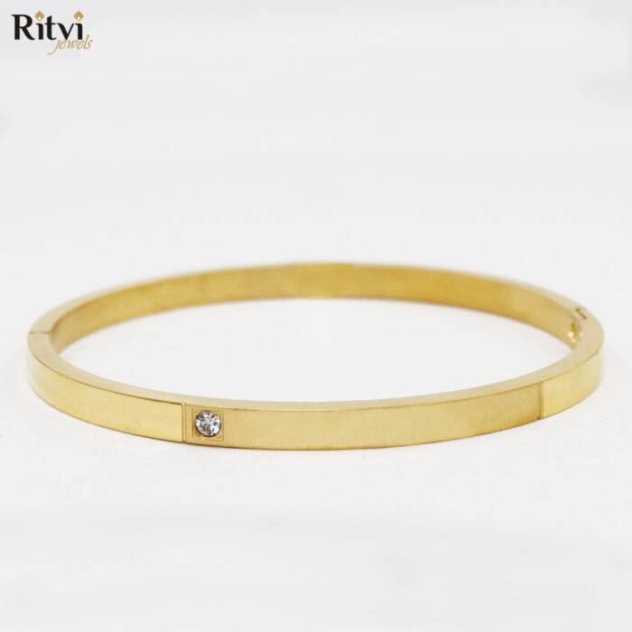 Elegant One Diamond Gold Bracelet For Women