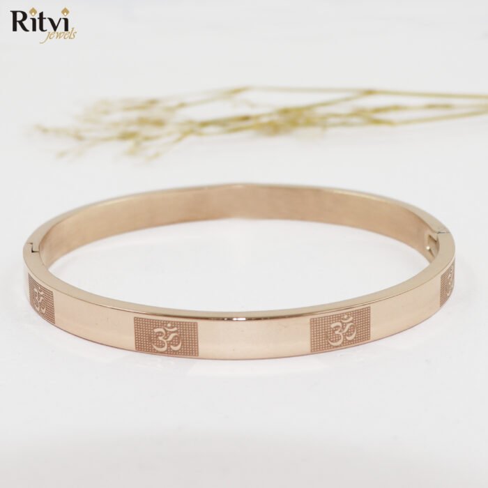 Om Rose Gold Band Bracelet For Women
