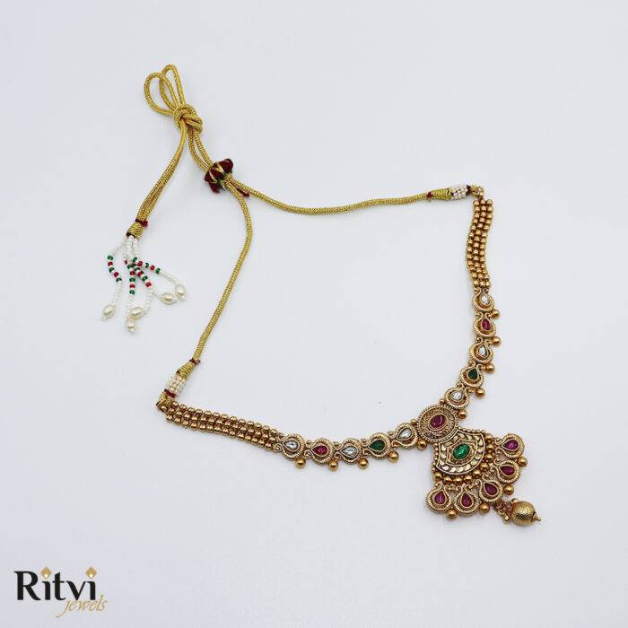 Ritvi Bhavini Gold Plated Long & Short Necklace Set Combo