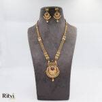 Ritvi Girisha Gold Long Necklace Set