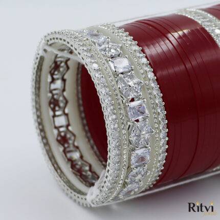 Ritvi Kashi Kundan A.D Silver Bridal Chura 341 (2)