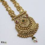 Ritvi Monisha Gold Long Necklace Set