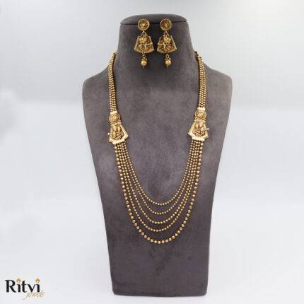 Ritvi Radha Krishan Temple Long Necklace Set