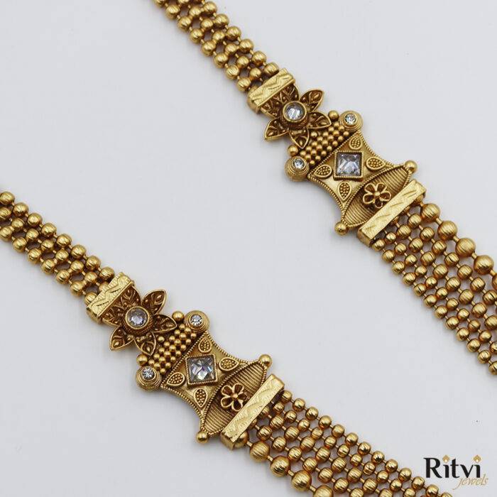 Ritvi Rangriti Gold Long Necklace Set