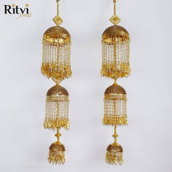 Saanvi Antique Gold Heavy Layered Bridal Kalira