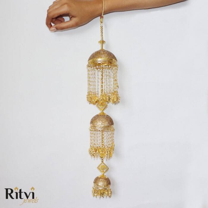 Saanvi Antique Gold Heavy Layered Bridal Kalira