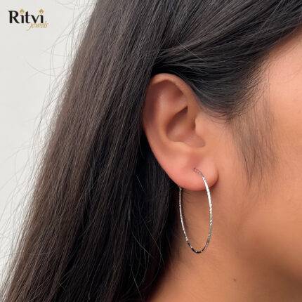 Riwaz Hoops Fashion Silver Earrings