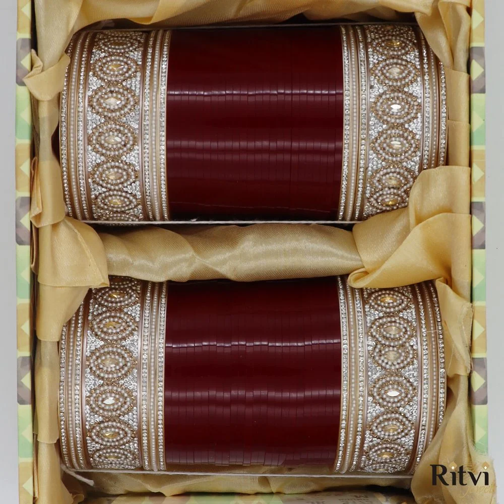 Kundan Red Choora by Indian jewels shops Art