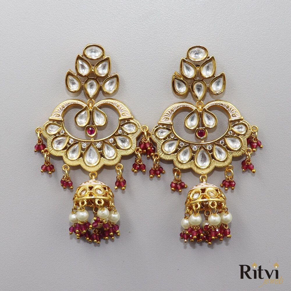 kundan earrings and studs