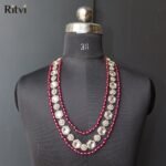 Ritvi Kundan & Ruby Colour Groom Sherwani Mala