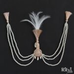 Ritvi Gold Finished Pearl AD Kalgi for Sikh