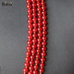 Ritvi Maroon & Kundan Crystal Beaded 4 Line Sherwani Mala - Image 2