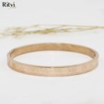 Elegant Roman Initials Rose Gold Bracelet For Women - Image 3