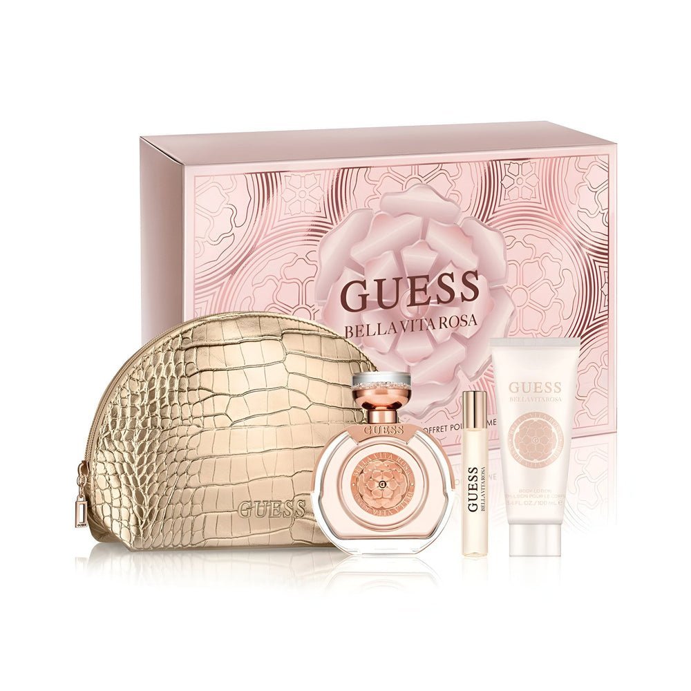 Guess-Bella-Vita-Rosa-Gift-Set-Eau-de-Toilette-100ml-15ml-Body-Lotion-100ml-Pouch-04.jpg Guess Bella Vita Rosa Gift Set (Eau de Toilette 100ml + 15ml + Body Lotion 100ml + Pouch) - Image 1