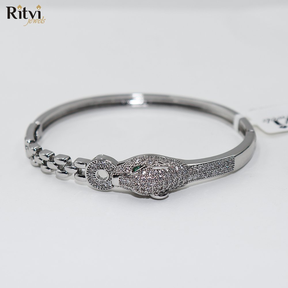 Kavya-silver-2.jpg Kavya Silver Zircon Bracelet - Image 1