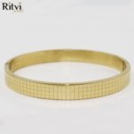 Louis Lining Pattern Gold Men Bracelet - Image 2