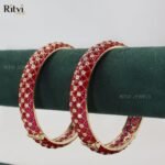 Magenta Lakh AD Bangles