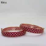 Magenta Lakh AD Bangles - Image 2