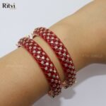 Magenta Lakh AD Bangles - Image 3