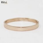 Matte and Glossy Rose Gold Two Lined Bracelet For Kids - Image 2