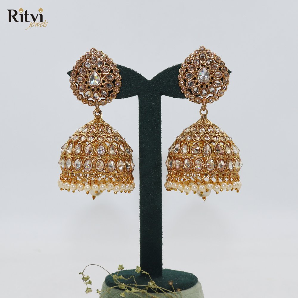 Nandini-polki-jhumka.jpg Nandini Polki Jhumka - Image 1
