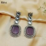 Navya Earrings- Purple - Image 2