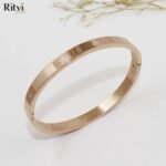 Om Rose Gold Band Bracelet For Women - Image 2