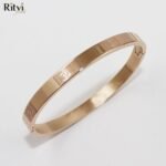 Om Rose Gold Band Bracelet For Women