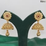 Ritvi Kala Gold Ruby Jhumka