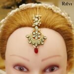 Ritvi Radha Kundan Maang Tikka (Ruby) - Image 3