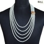 Ritvi Five Layer White Pearl Sherwani Mala