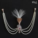 Jigar Gold Finished Pearl AD Kalgi for Sikh