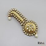 Ritvi Lalit Gold Finished Pearl Kundan Kalgi - Image 2