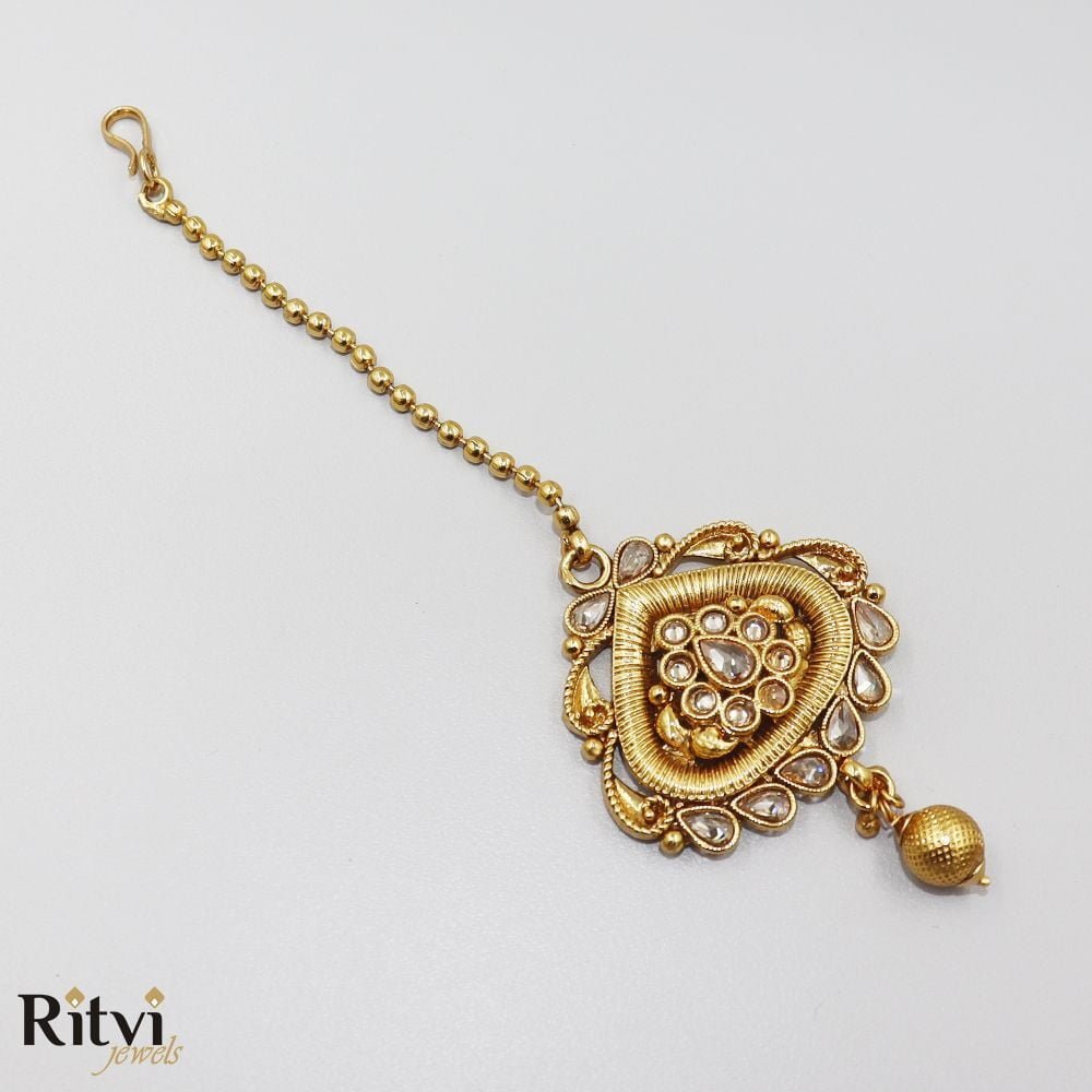 Ritvi-Mishu-Polki-Maang-Tikka-2.jpg Ritvi Mishu Polki Maang Tikka - Image 1