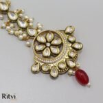 Ritvi Radha Kundan Maang Tikka (Ruby) - Image 2
