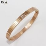 Ritvi Tina Band Bracelet For Women Rose Gold