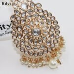 Ritvi Samarth Gold Finished Pearl Kundan Kalgi - Image 2