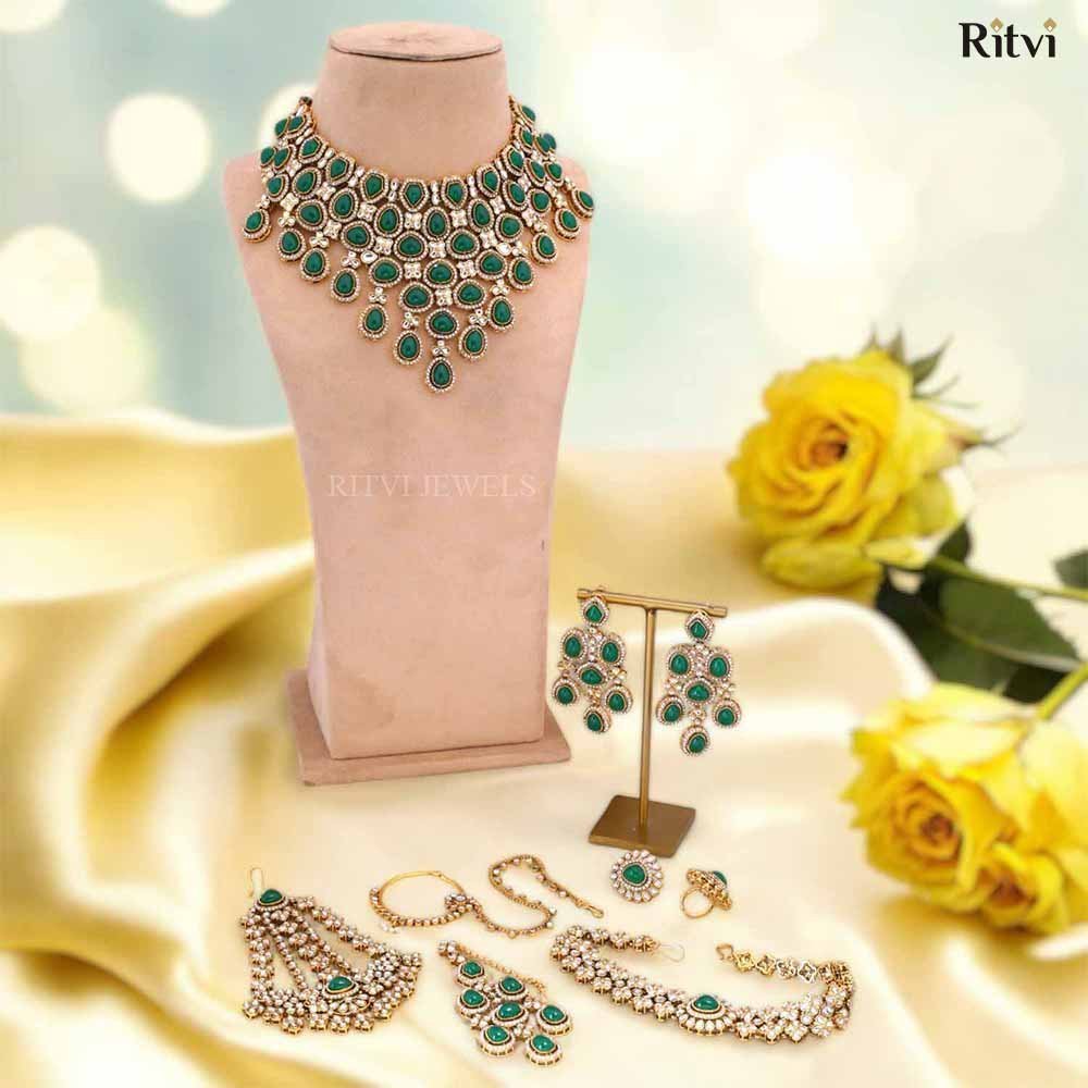 Shivika-bridal-set-1.jpg Shivika Green Bridal set - Image 1